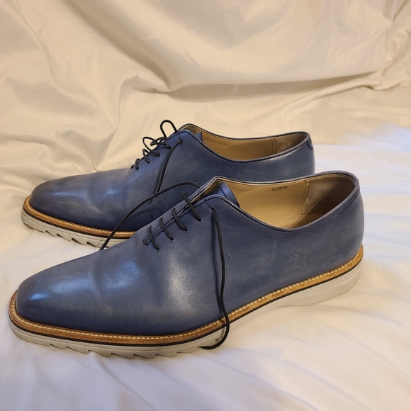 Men's Blue Leather Shoes